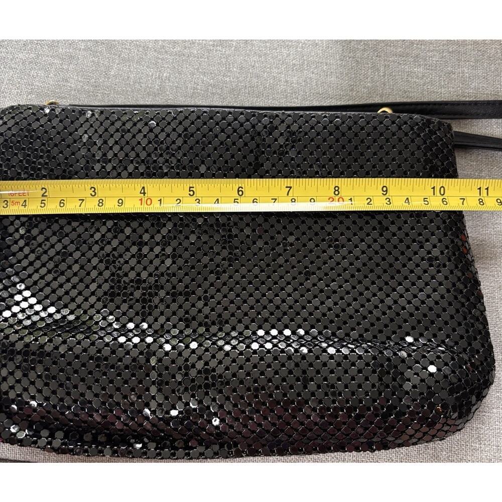 Vintage & Davis Purse Black Metallic Mesh W/ Gold Evening Bag Crossbody Retro - Picture 2 of 8